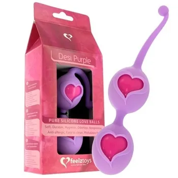 SexShop - Kulki stymulujące z serduszkiem Feelz Toys - Desi Love Balls Purple fioletowe - online