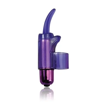 SexShop - Silny wibrator na palec Tingling Tongue PowerBullet fioletowy - online