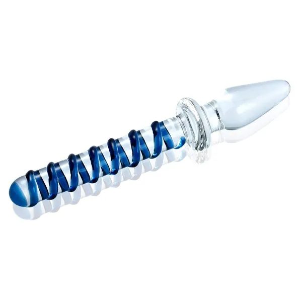 SexShop - Szklane dildo i plug analny Max Passion - Glass Dildo Blue - online