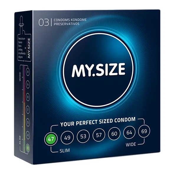 Sexshop - My Size Natural Latex Condom 47mm 3szt - Dopasowane prezerwatywy - online