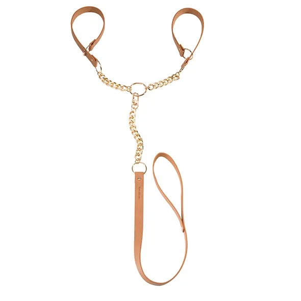 Sexshop - Maze T-Restraints  Brązowy - Kajdanki ze smyczą Bijoux Indiscrets - online