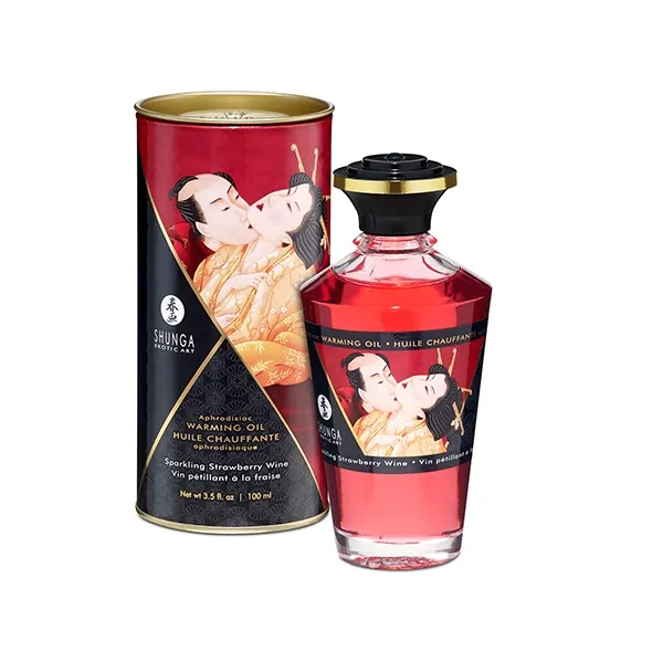 Sexshop - Shunga Aphrodisiac Warming Oil 100 ml Truskawka - Olejek stymulujący rozgrzewający - online