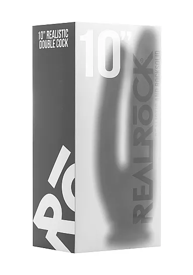Realrock Dildo 10" podwójne przyssawka - Realistic Double Cock - 10 Inch - Translucent