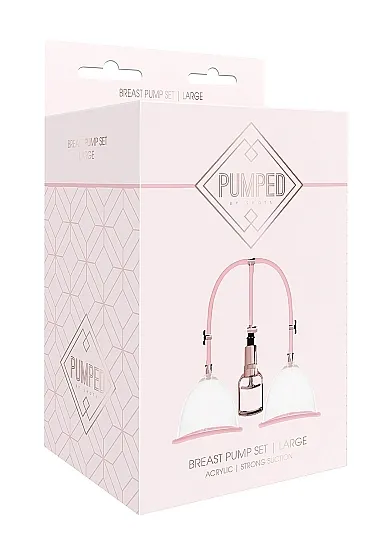 POMPKA do sutków i łechtaczki ZESTAW rozmiar L - Breast Pump Set Large - Rose Gold