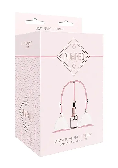 POMPKA do sutków i łechtaczki ZESTAW rozmiar M - Breast Pump Set Medium - Rose Gold