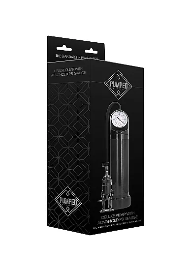 POMPKA do Powiększania Penisa z zegarem - Deluxe Pump With Advanced PSI Gauge - Black