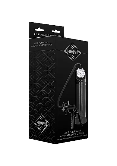 POMPKA do Powiększania Penisa SPUST zegar - Elite Pump With Advanced PSI Gauge - Black