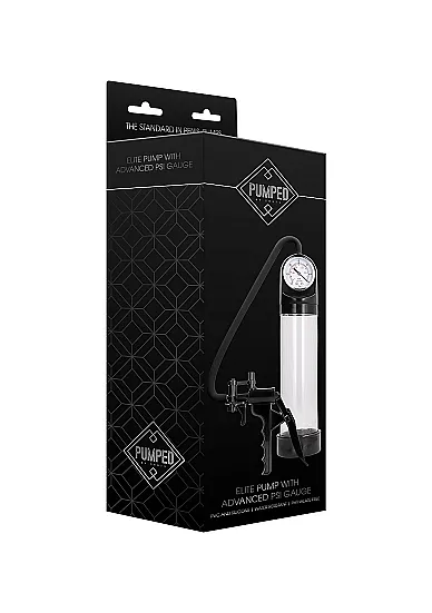 POMPKA do Powiększania Penisa SPUST zegar - Elite Pump With Advanced PSI Gauge - Transparent