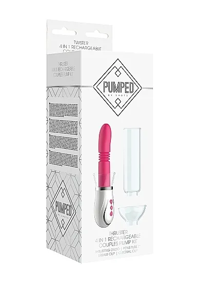 ZESTAW DLA PAR dildo,pompka-penis,łechtaczka,sutki - Thruster - 4 in 1 Rechargeable Couples Pump Kit - Pink