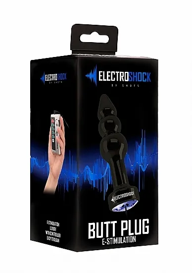 ZATYCZKA ANALNA Z ELEKTROSTYMULACJĄ - Ribbed Butt Plug - Gun Grey