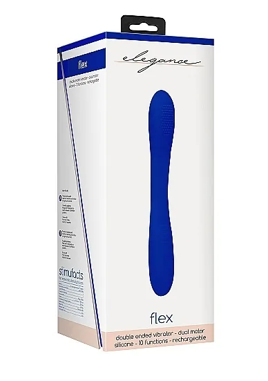 Wibrator PODWÓJNY Flex - Double Ended Vibrator - Flex - Blue