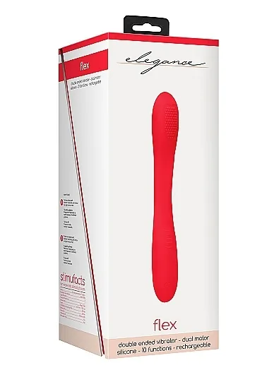 Wibrator PODWÓJNY Flex - Double Ended Vibrator - Flex - Red