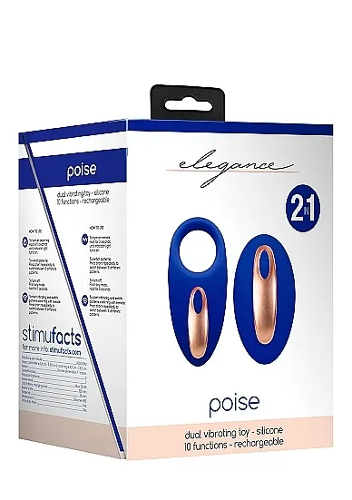 Wibrujący pierścień na penisa Poise - Dual Vibrating Toy - Poise - Blue