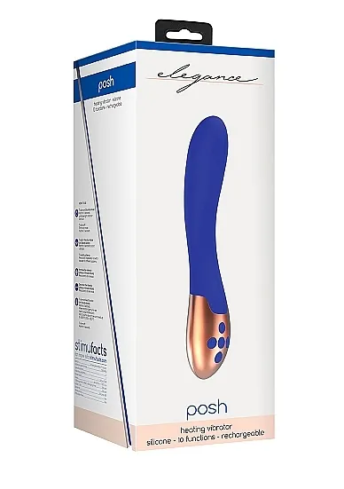 Podgrzewany wibrator KLASYCZNY Posh  - Heating Vibrator - Posh - Blue