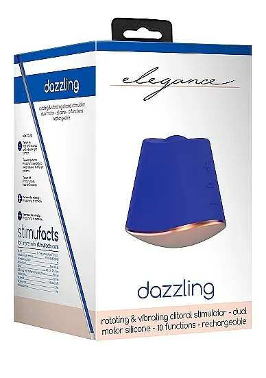 Rotacja Wibracje STYMULATOR ŁECHTACZKI Dazzling - Rotating & Vibrating Clitoral Stimulator - Dazzling - Blue