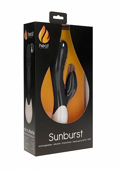 PODGRZEWANY wibrator RABBIT Punkt G  Sunburst - Sunburst - Rechargeable Heating G-Spot Rabbit VibratorÂ  - Black