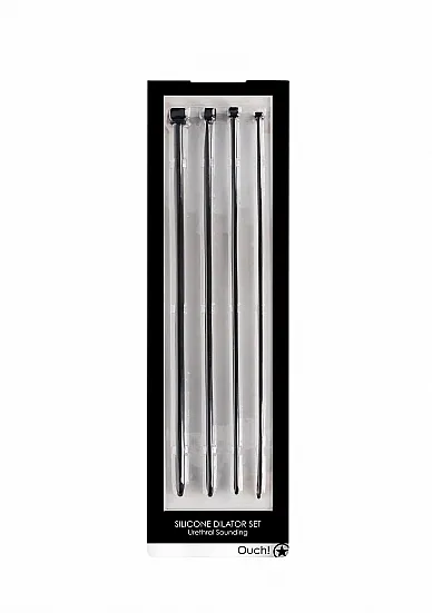 STYMULACJA CEWKI MOCZOWEJ zestaw 4 sztuki - Urethral Sounding Dilator Set - Black