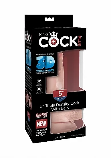 Dildo z jądrami Triple Density - 5" Triple Density Cock with Balls - Flesh