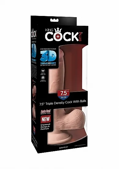 Dildo z jądrami Triple Density- 7.5" Triple Density Cock with Balls - Flesh