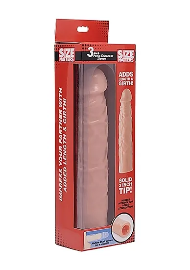 Przezroczysta nakładka na penisa 3 Inch - 3 Inch Flesh Penis Enhancer Sleeve - Flesh