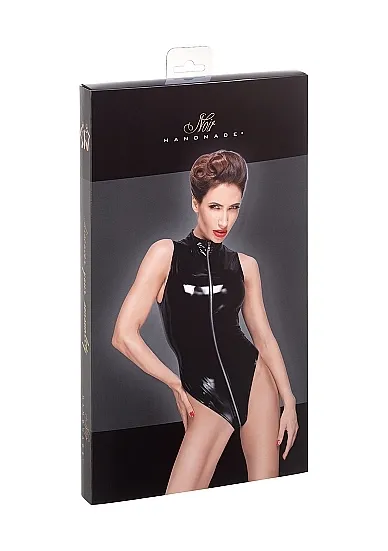 Body PVC z wysokim wycięciem – czarne - High cut PVC body - Noir Handmade