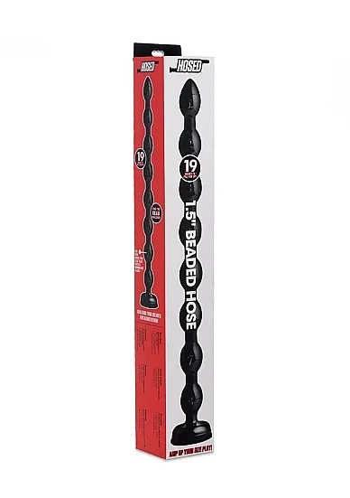 Dildo wąż z koralikami - 19" długości, 1,5" średnicy - czarny AF614 - 1.5" Beaded Hose -19" Long - Black