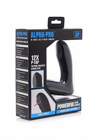 Stymulator prostaty z wypustką pobudzającą punkt P 12X P-PULSE Tapping - Czarny AG266-12X P-PULSE Tapping Prostate Stimulator - Black