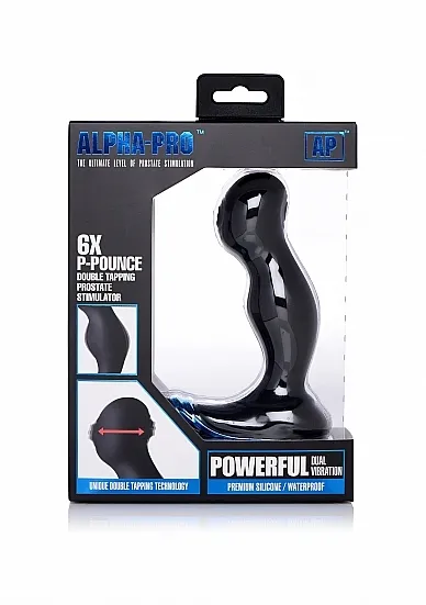 Stymulator prostaty 6X P-POUNCE Double Tapping - czarny AG267 - 6X P-POUNCE Double Tapping Prostate Stim - Black
