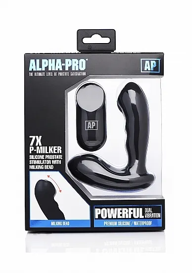 Silikonowy stymulator Punktu P 7X P-MILKER - czarny AG151 - 7X P-MILKER Silicone Pspot Stimulator - Black