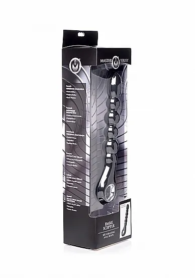 Dark Scepter 10x Wibrujące silikonowe kulki analne AF957 - Dark Scepter 10x Vibrating Silicone Anal Beads