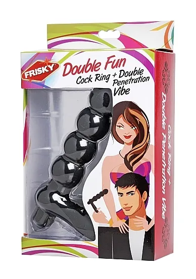 Pierścień na penisa z sondą analną AE388 - Double Fun Cock Ring