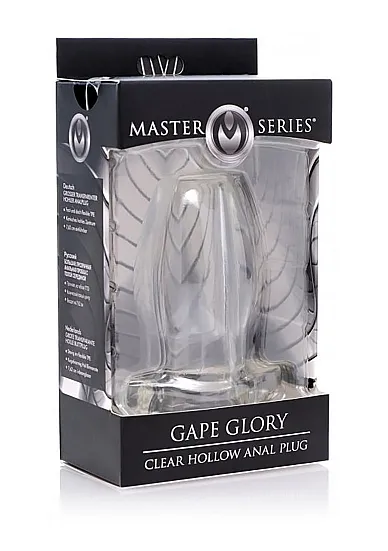 Przezroczysty przelotowy korek analny Gape Glory AF816-Large - Gape Glory Clear Hollow Anal Plug - Transparent