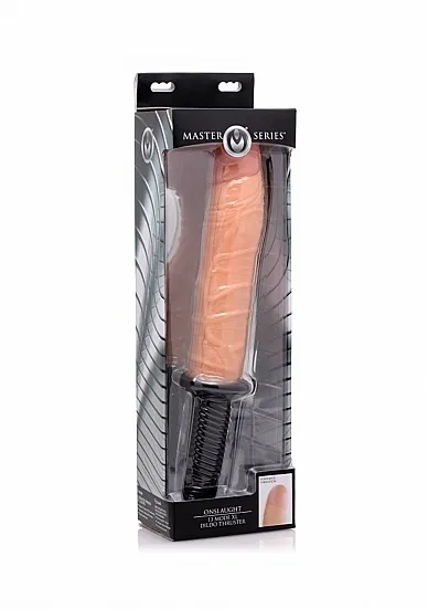 Duży Wibrator z rękojeścią - Onslaught 13 Mode XL Dildo Thruster - Flesh AF375