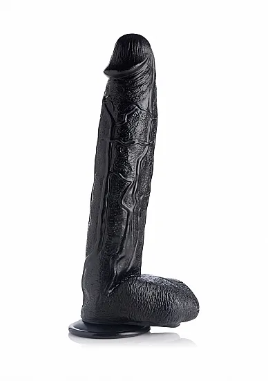Ogromne Dildo z jądrami - Wściekły Nosorożec - Raging Rhino 17 Inch Veiny Dildo - Czarne AG264-BLACK