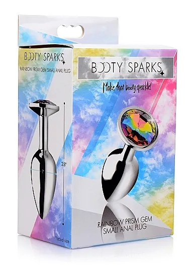 Korek analny Tęczowy pryzmat - Rainbow Prism Gem Anal Plug - Mały - Srebrny AG375-SMALL