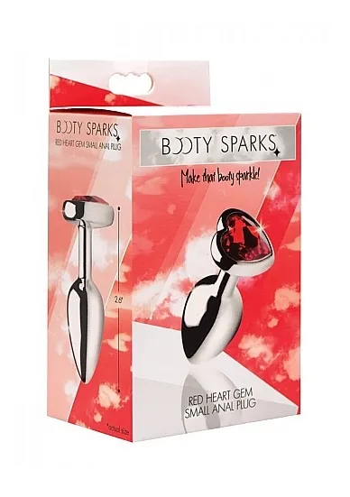 Korek analny mały - Red Heart Gem Anal Plug Small - Czerwone serce AF633-SMALL