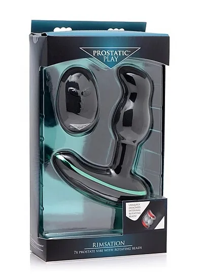 Stymulator prostaty z kulkami rotacyjnymi -Rimsation Prostate Vibe with Rotating Beads - Czarny AF428