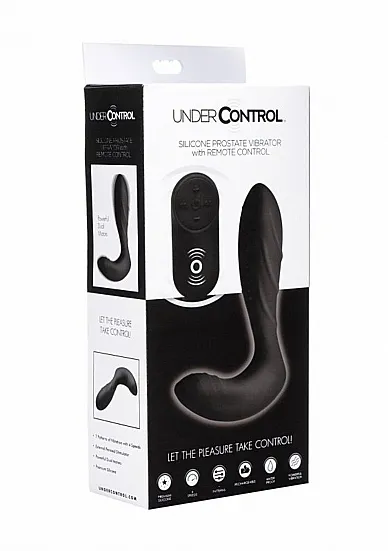 Stymulator prostaty na sterowanie z pilota - Silicone Prostate Vibrator with Remote Control - czarny AF872