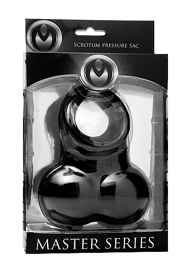 Pierścień na jądra i penisa - maksymalne dopasowanie - Squeeze My Sac - czarny AD518