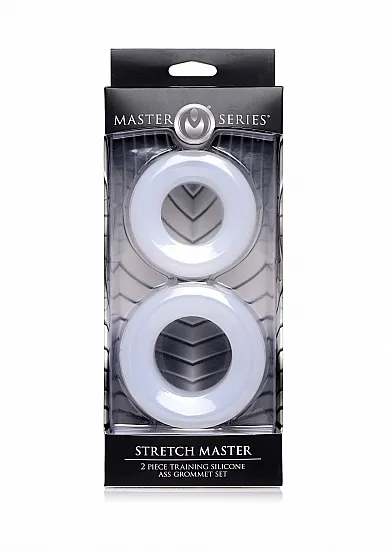 Zestaw otworów tunelów analnych - Stretch Master - 2 pc Silicone Anal Grommet Set - biały AG129