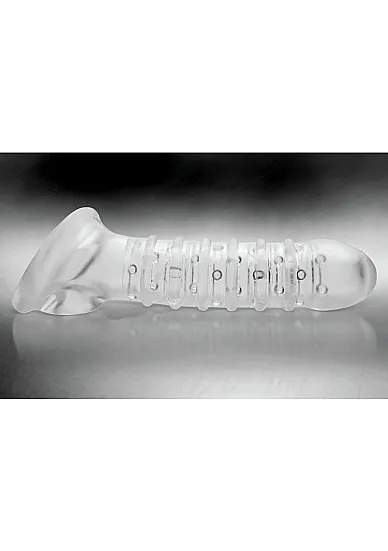 Powiększająca nakładka na penisa i jądra - Textured Girth Enhancer - przezroczysta TF3157