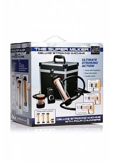 Sex-Maszyna Automatyczny masturbator + 4 końcówki - Super Milker Automatic Deluxe Stroker Machine - czarny AF596