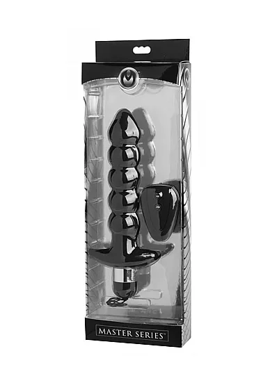 Bezprzewodowa wibrująca wtyczka analna 10 funkcji sterowania pilotem - Wireless Black Vibrating Anal Beads Remote - czarne AD838