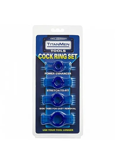 Zestaw Pierścieni na penisa 4szt. niebieskie - 3503-06-CD - Cockring Set - Blue