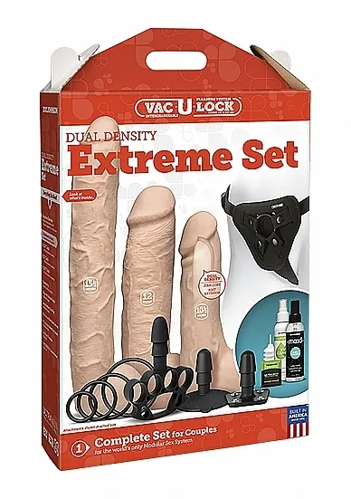 Duży Zestaw Strap-On 1051-30-BX - Dual Density Extreme Set - Flesh