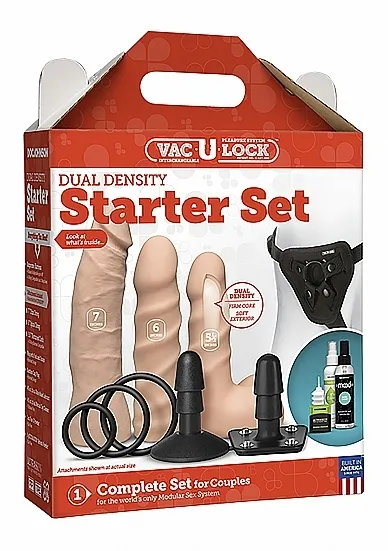 Duży Zestaw Strap-On 1051-20-BX - Dual Density Starter Set - Flesh