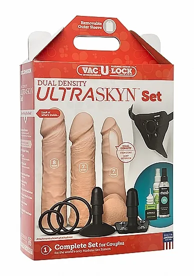 Duży Zestaw Strap-On 1051-05-BX - Dual Density ULTRASKYN Set - Flesh