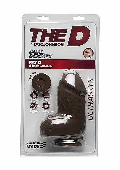 Realistyczny mały gruby Penis  1700-78-CD - Fat D - 6 Inch with Balls - ULTRASKYN - Chocolate