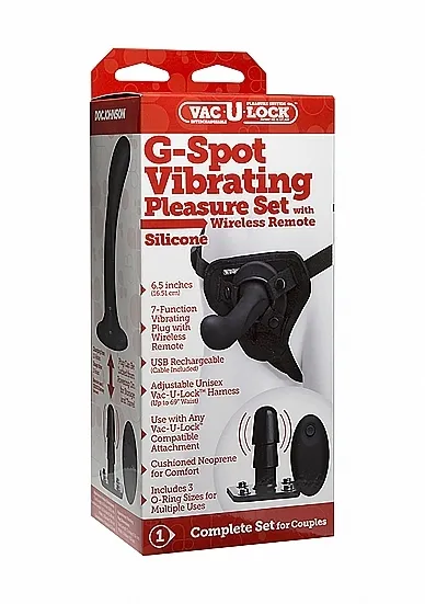 Uprząż z Wibratorem - Czarna 1060-01-BX - G-Spot Vibrating Pleasure Set Strap-on  - Black