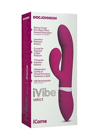 Wibrator Silikonowy Różowy KRÓLICZEK - 6027-13-BX - iVibe Select - iCome - Pink
